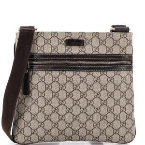 Gucci Front Zip Flat Messenger Bag Gg #254102G73B